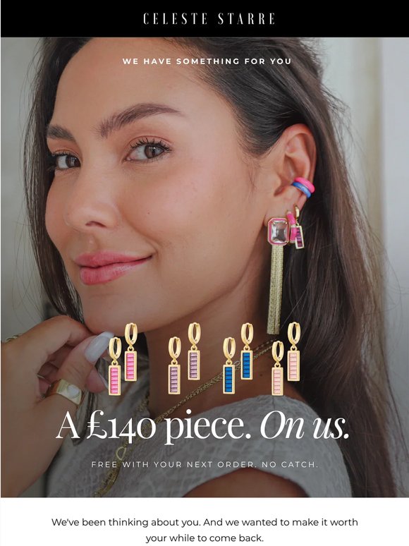 £140 earrings. Free. This week only.