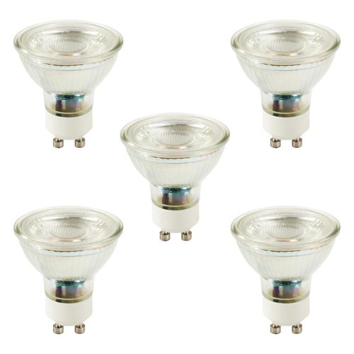 5 Pack of 5W LED GU10 Light Bulbs, Warm White