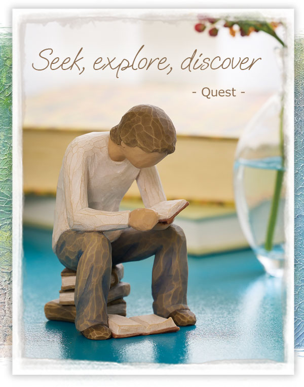 Seek, explore, discover. Quest Figure.