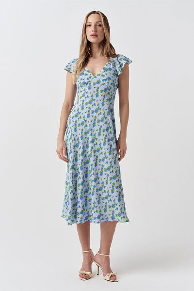 Maya Floral Crepe Midi Dress