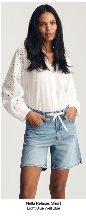 Nella Relaxed Short Light Blue Well Blue