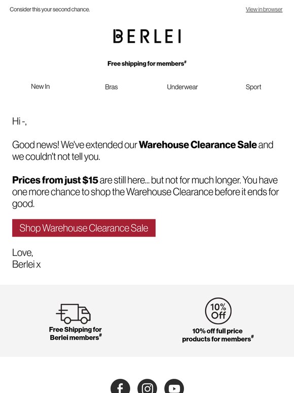 EXTENDED: Warehouse Sale. Prices from $15 ✨