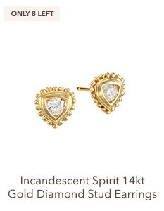 Incandescent Spirit 14kt Gold Diamond Stud Earrings