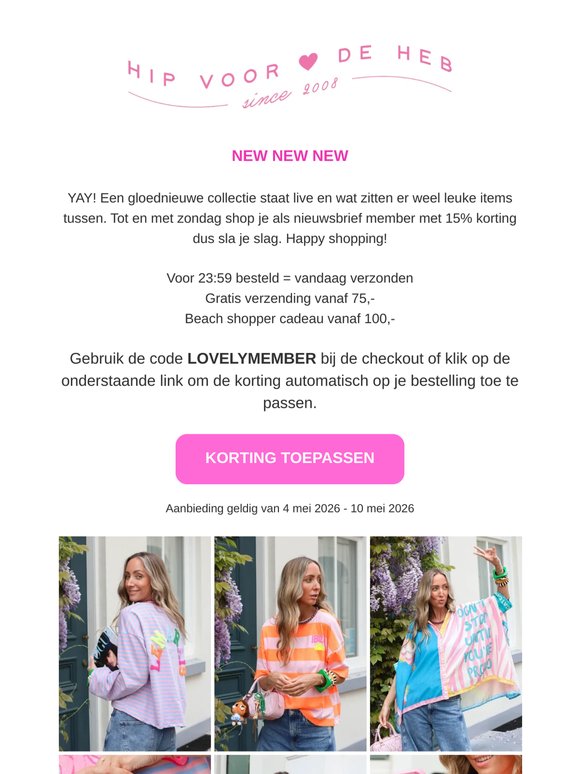 New arrivals & jouw kortingscode is nog geldig!
