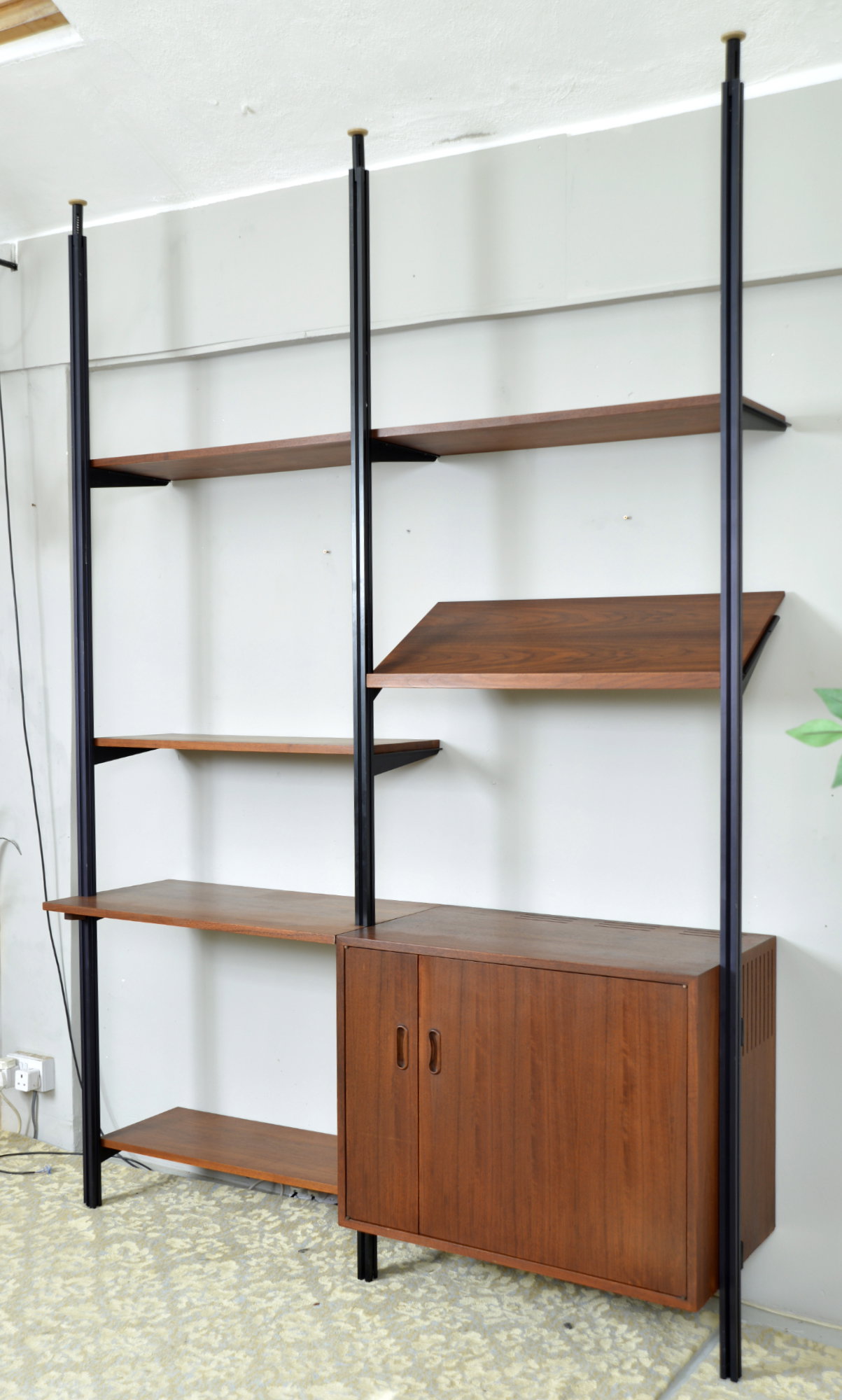 Midcentury George Nelson Omni Herman Miller Modular Shelving System Walnut 1950s