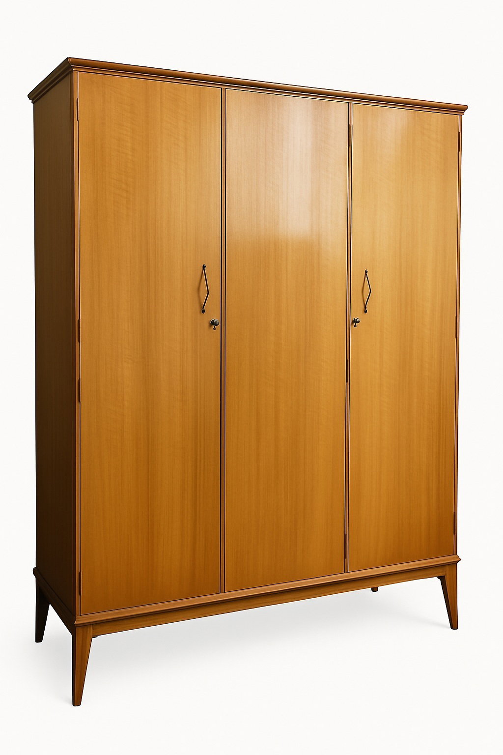 Mid Century Walnut Triple Wardrobe By Alfred Cox For Heal's, 1960s