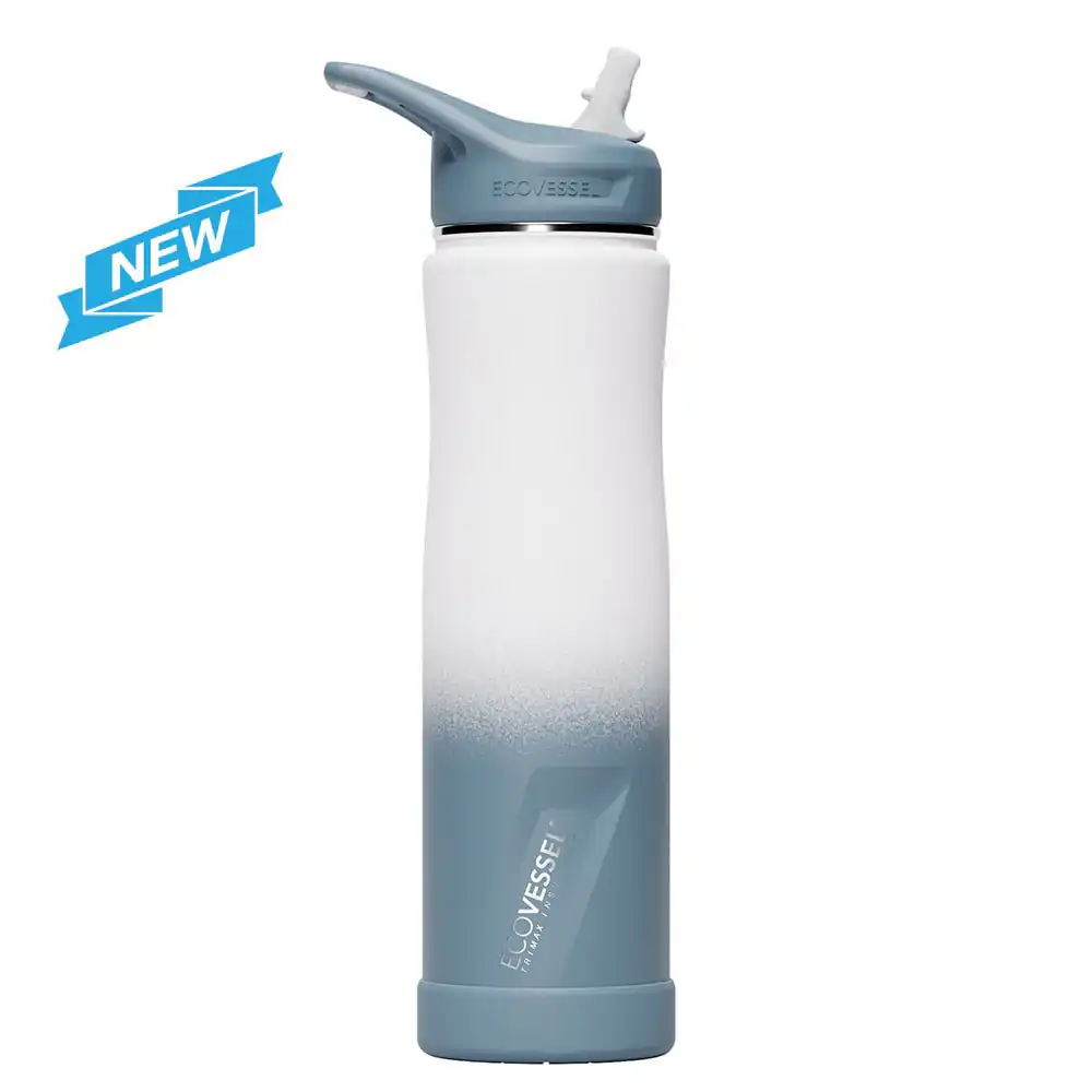 EcoVessel The Summit TriMax Insulated Stainless Steel Water Bottle with Straw - 700ml Made from premium stainless steel Triple wall vacuum insulated K...