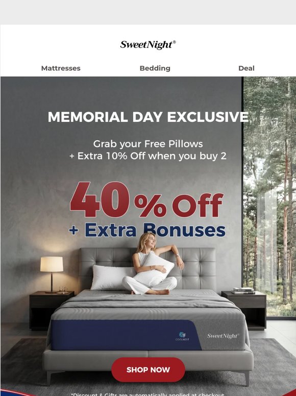Up to 40% Off + Extra 10% Off When You Buy 2—Memorial Day Exclusive