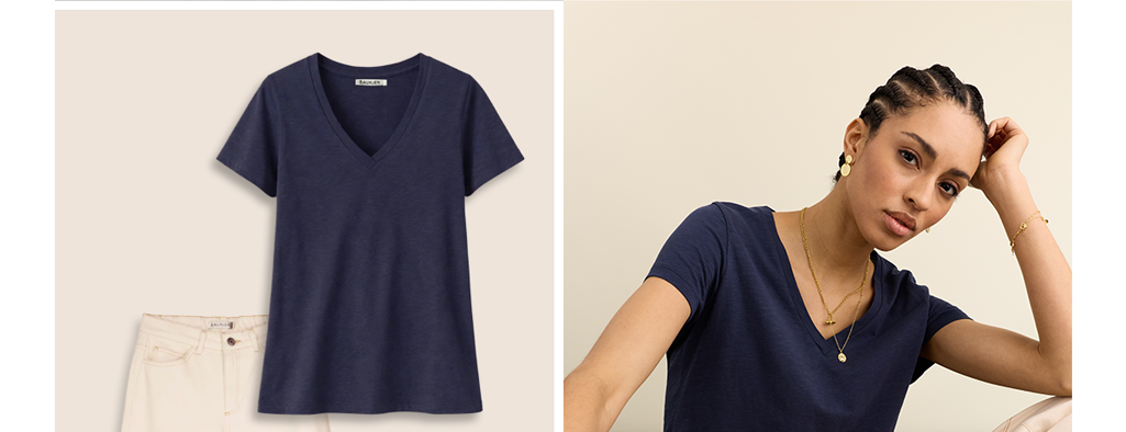 Hanorah Organic V Neck Tee