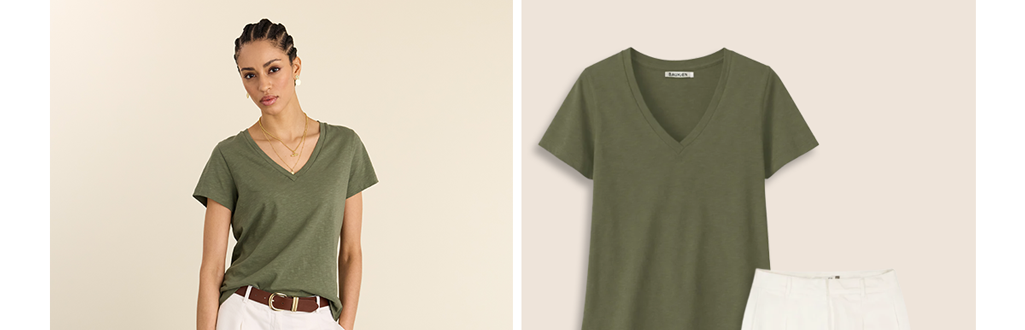 Hanorah Organic V Neck Tee