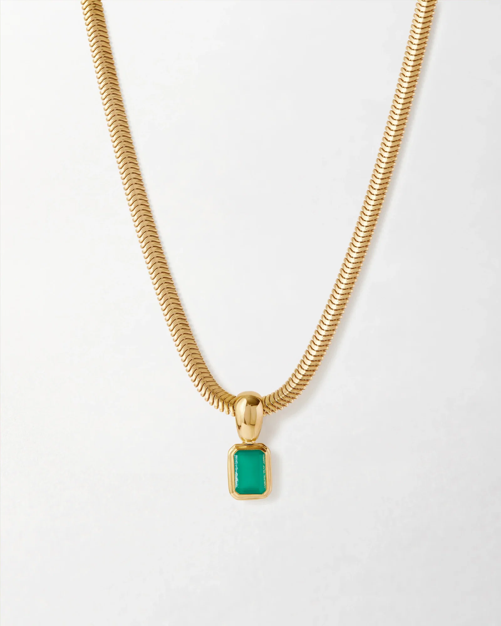 Image of Pebble Green Onyx Necklace