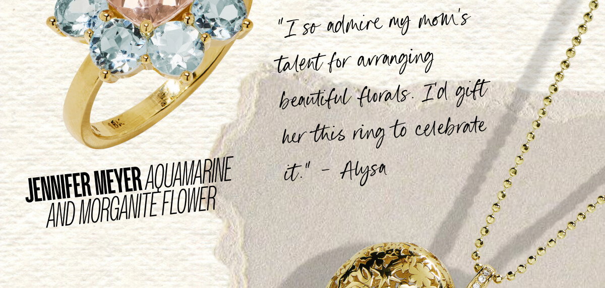 Jennifer Meyer Aquamarine and Morganite Flower - Shop Now