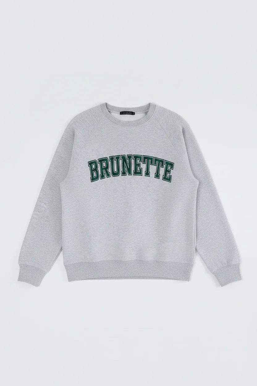 Brunette The Label "Brunette" Grey Varsity Hair Colour Not Your Boyfriend's Crew
