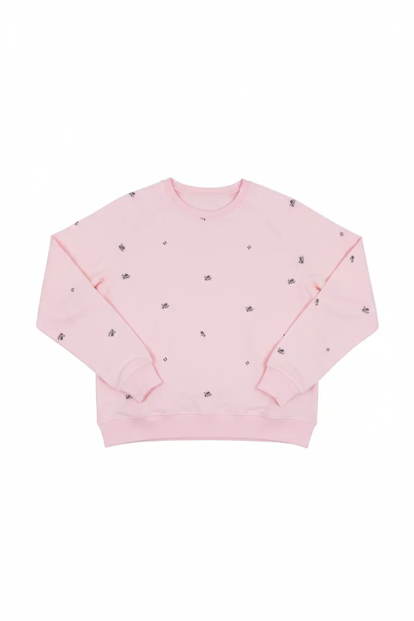 Brunette The Label "Be Kind" All Over Floral Perfect Crew Sweater
