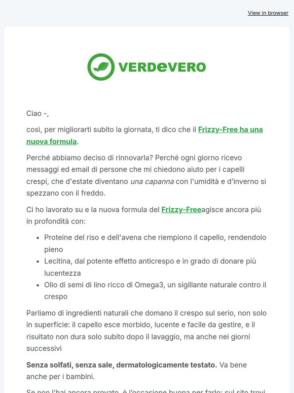Psss, ho migliorato il Frizzy-Free
