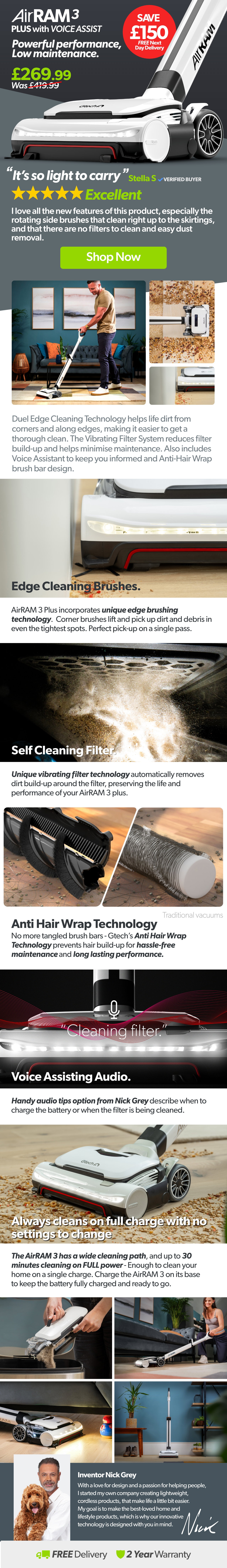 AirRAM 3 Plus Now £269.99 - SAVE £150