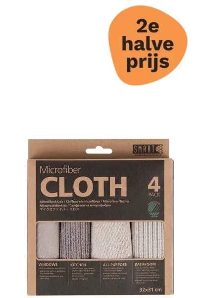 Smart Microvezel Doekjes (4 stuks) Grijs-Beige