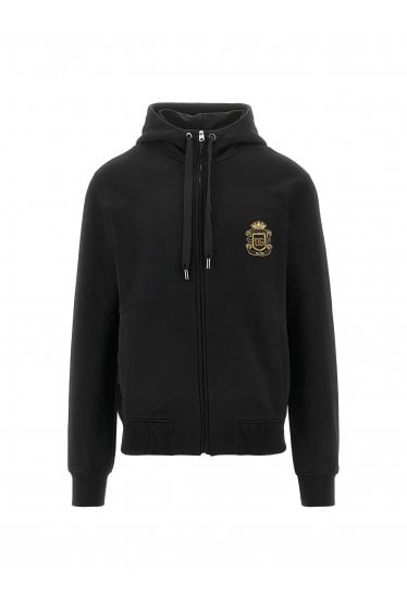 Crest Zip Up Hoodie Black