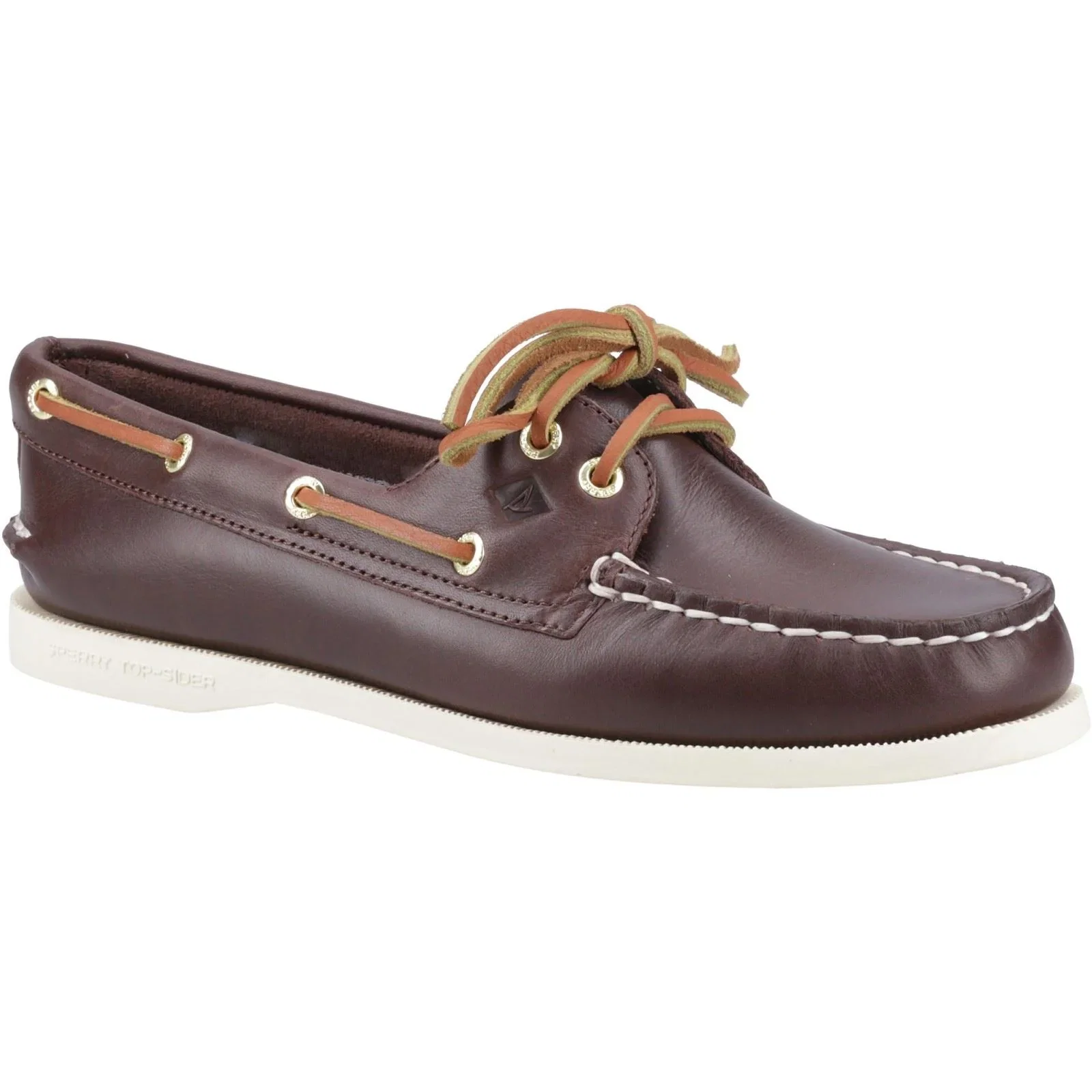 Image of Sperry Authentic 2 Eye Leather Men's Brown Boat Shoes