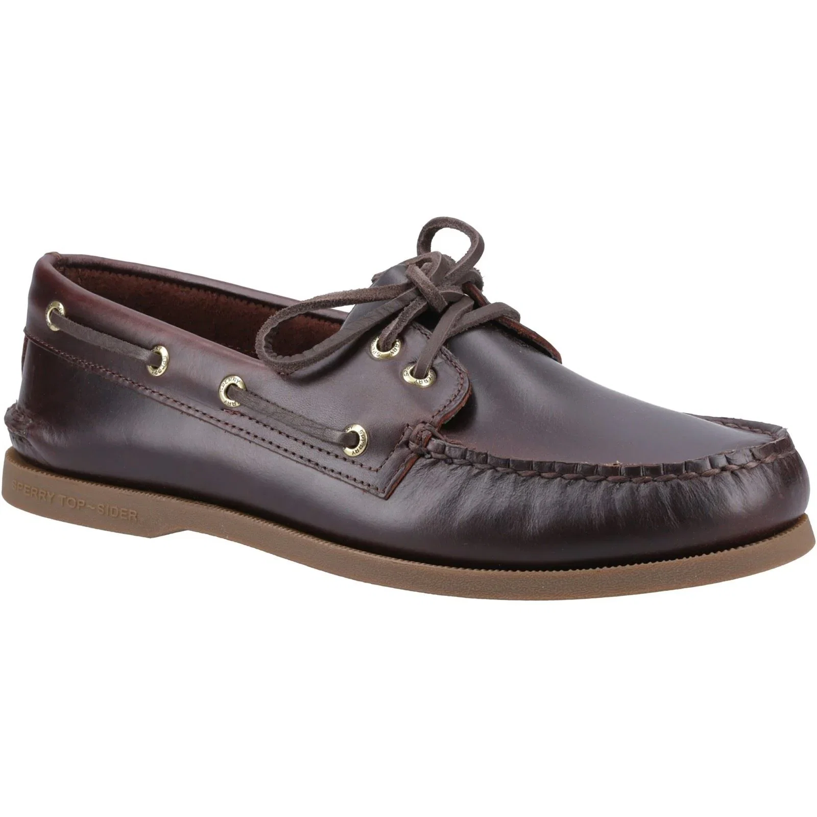 Image of Sperry Authentic 2 Eye Leather Men's Amaretto Boat Shoes