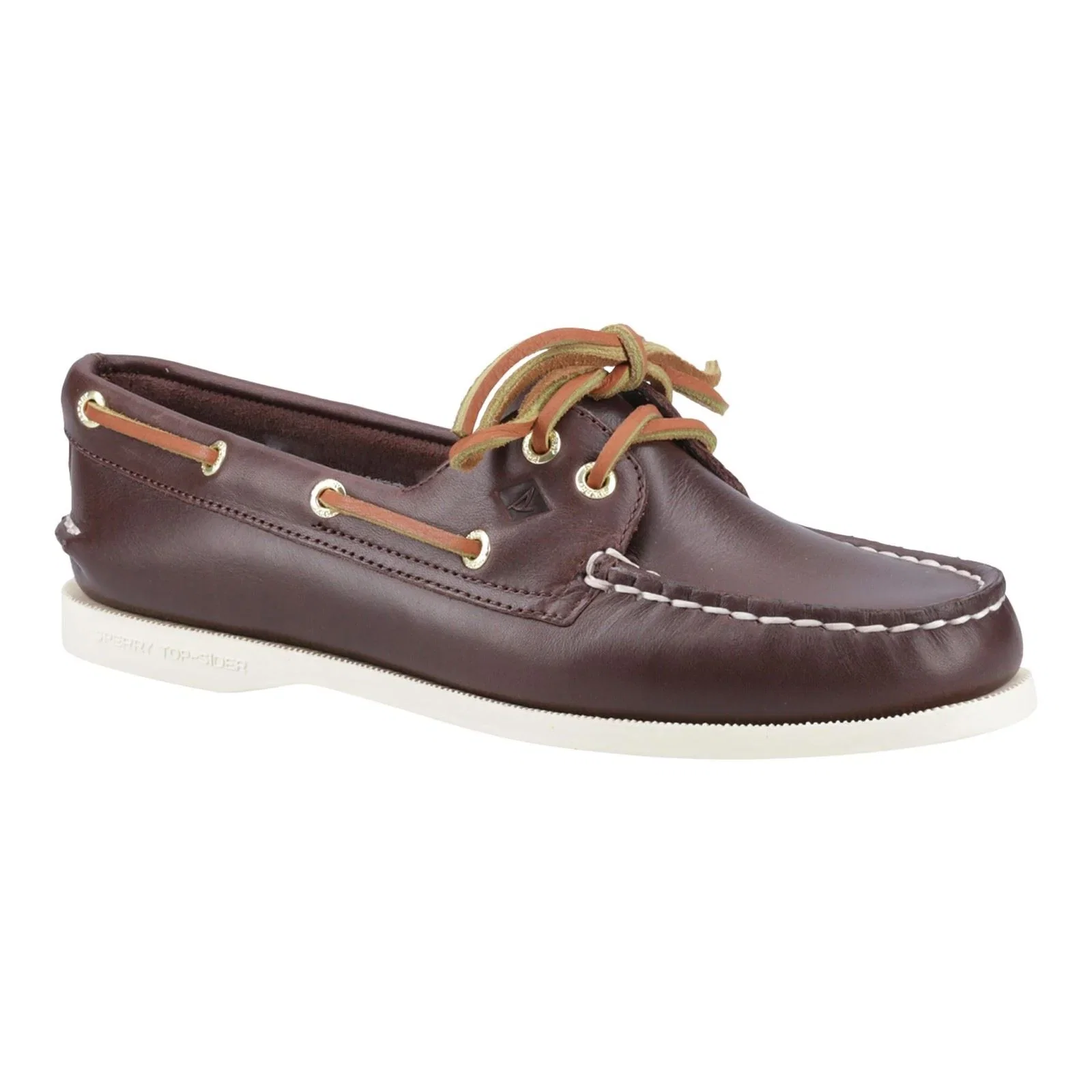 Image of Sperry Authentic 2 Eye Leather Men's Brown Boat Shoes