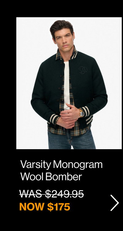 Varsity Monogram Wool Bomber