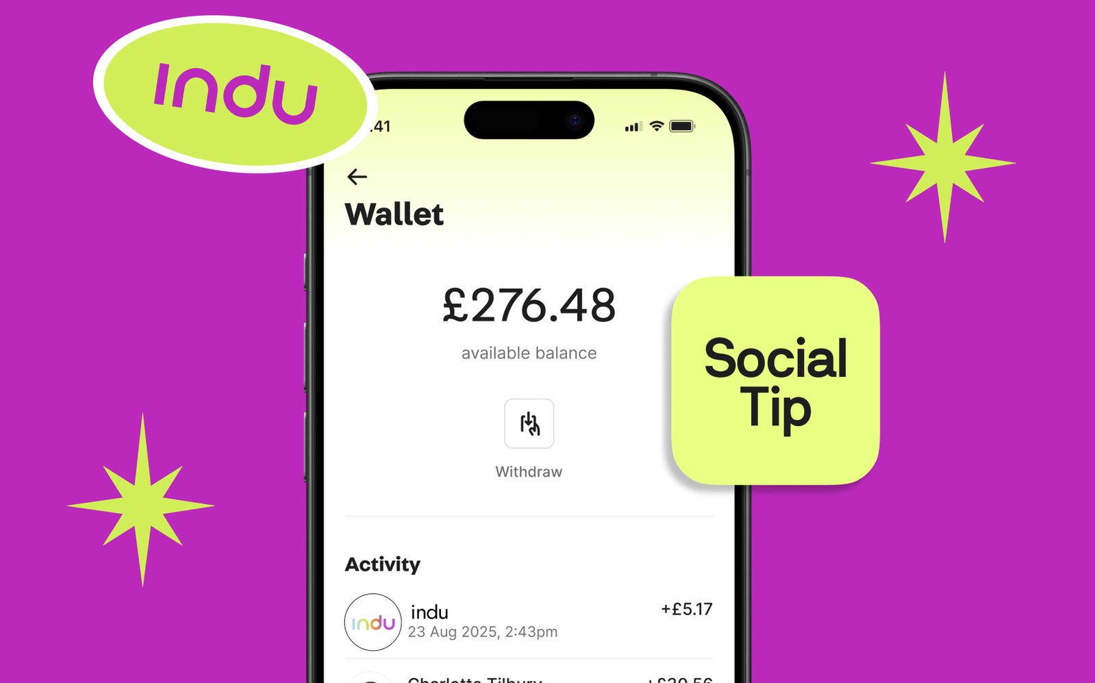 Social tip sign up