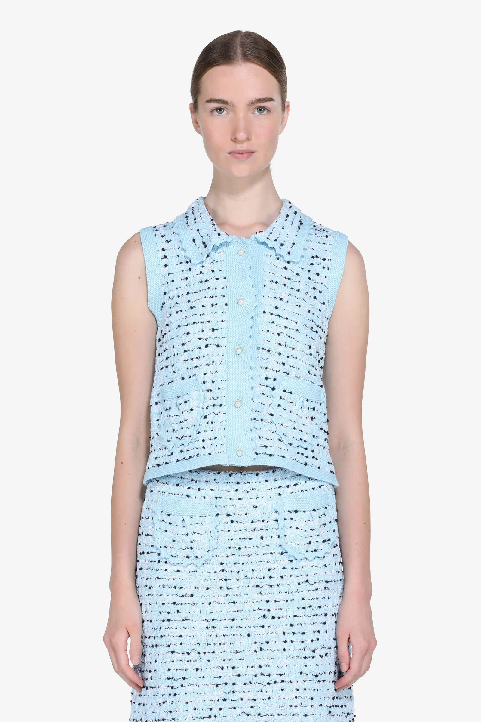 Image of Gilet in maglia con bottoni perla
