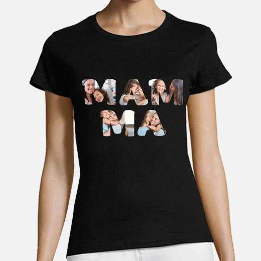 Maglietta scritta mamama con foto