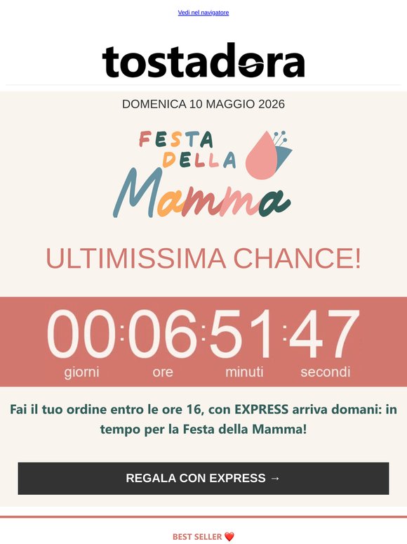 Per la Mamma: corri, il regalo arriva domani ⏰⚡