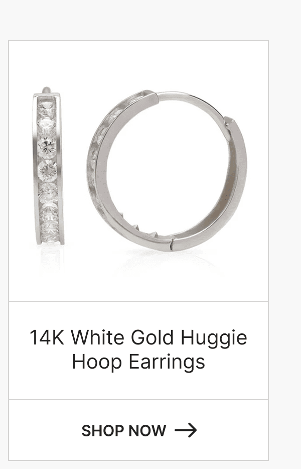 14K White Gold Huggie Hoop Earrings. Shop Now. 