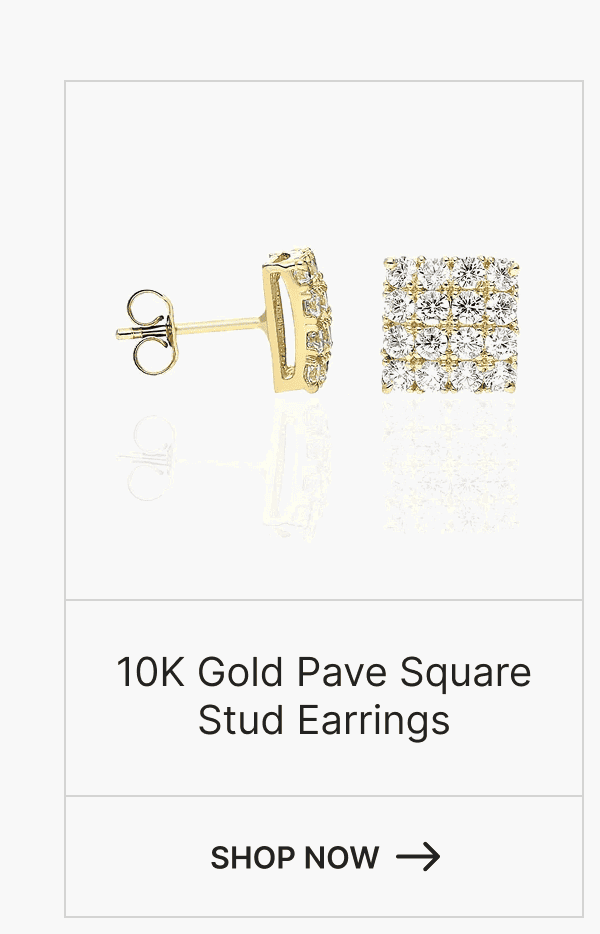 10K Gold Pave Square Stud Earrings. Shop Now. 