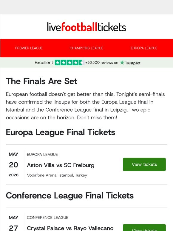 Two finals. Two cities. One chance to be there ⚽