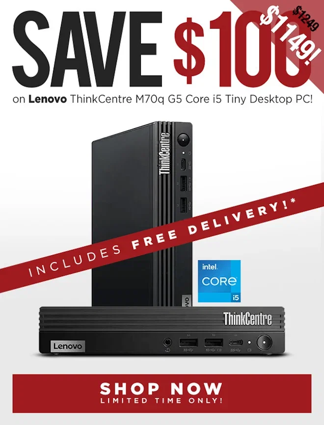 SAVE Lenovo ThinkCentre M70q G5 Core i5 Tiny Desktop PC