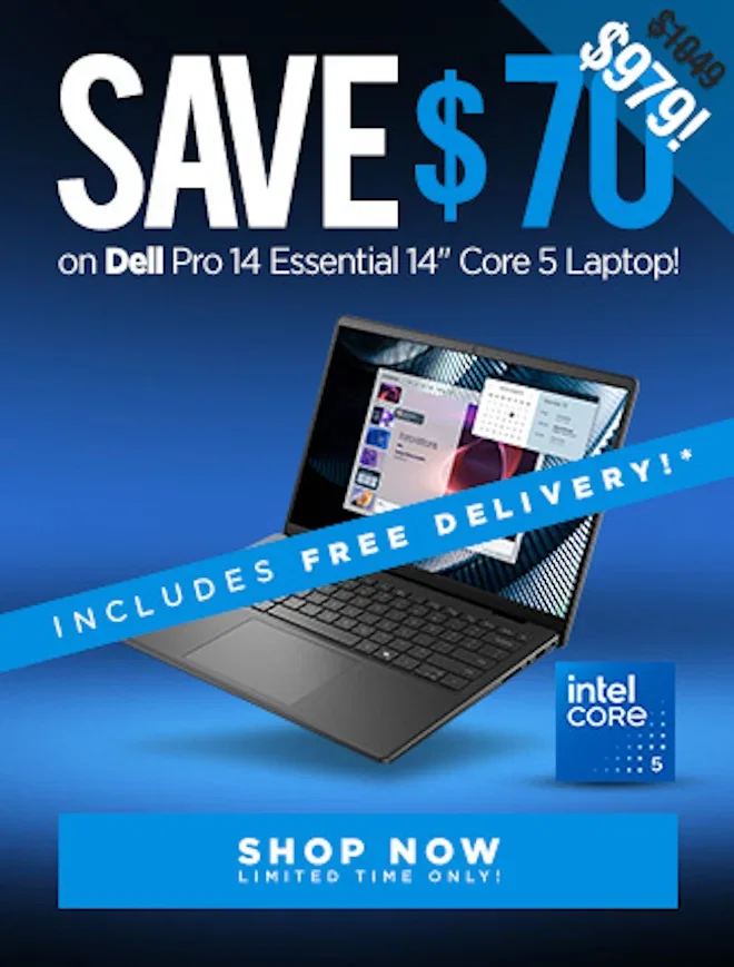 SAVE Dell Pro 14 Essential 14" Core 5 Laptop