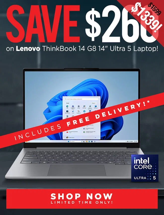 SAVE Lenovo ThinkBook 14 G8 14" Ultra 5 Laptop
