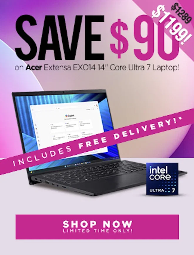 SAVE Acer Extensa EXO14 14" Ultra 7 Laptop