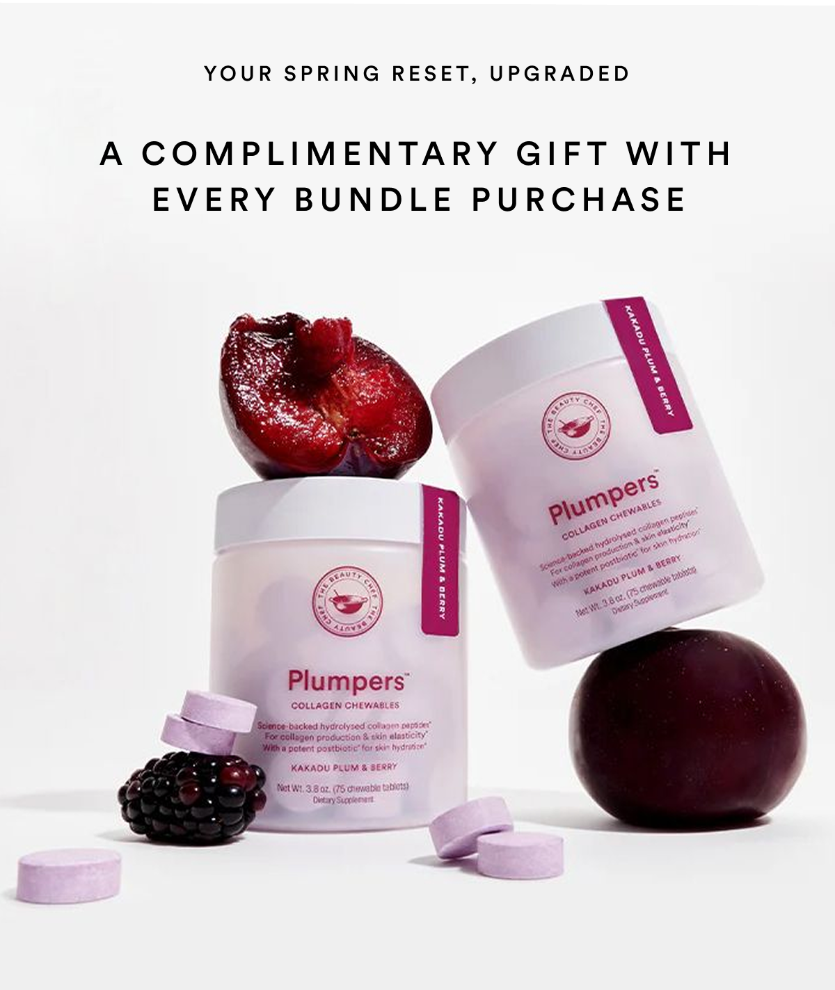 The Beauty Chef: A Free Gift Is Waiting For You... Shop Now & Score A FREE Tub Of Plumpers™ Collagen  Chewables in Kakadu Plum & Berry (v. at $45).