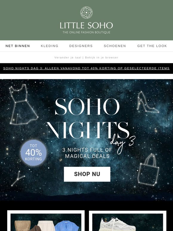 Final night! Tot 40% korting tot middernacht✨