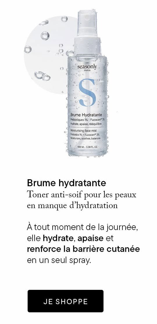Brume Hydratante : toner anti-soif pour les peaux en manque d’hydratation À tout moment de la journée, elle hydrate,  apaise et renforce la barrière cutanée en un seul spray.