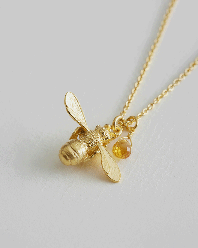 Honey Bee and Citrine Necklace