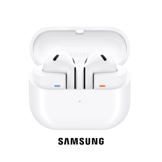 White Samsung Galaxy Buds3 Pro in the case 
