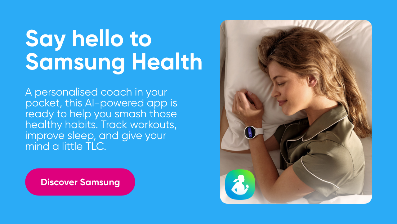A woman sleeping while wearing a Samsung smartwatch 