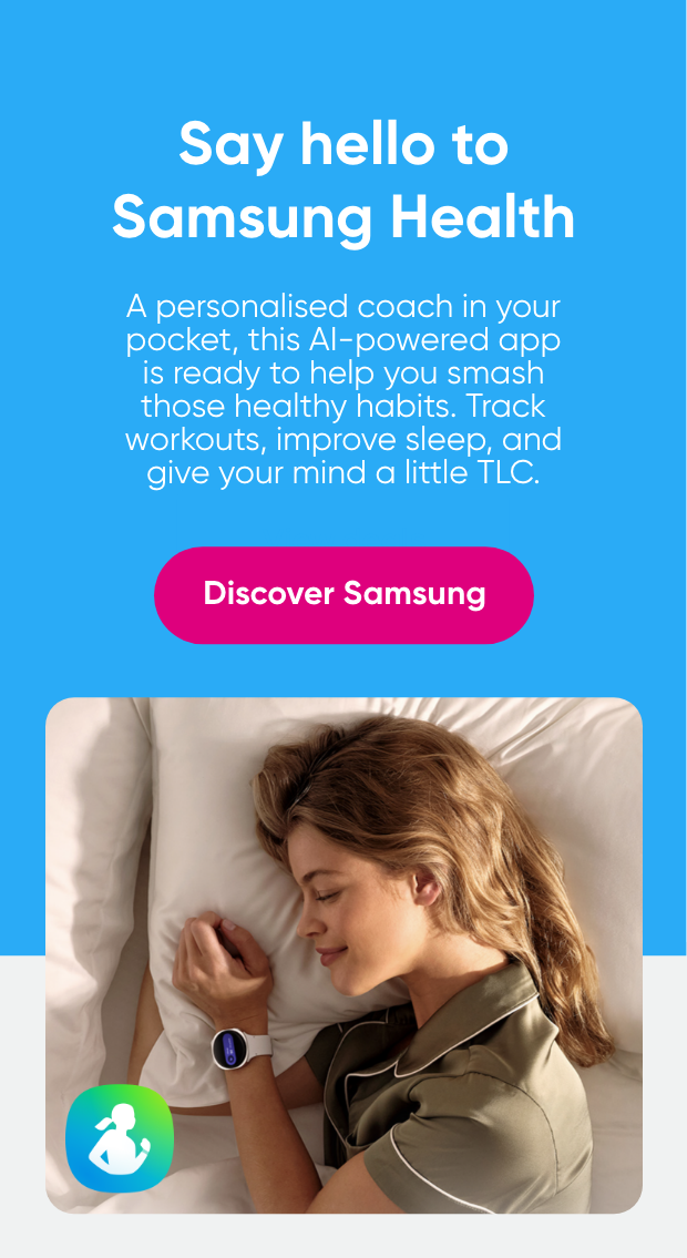 A woman sleeping while wearing a Samsung smartwatch 