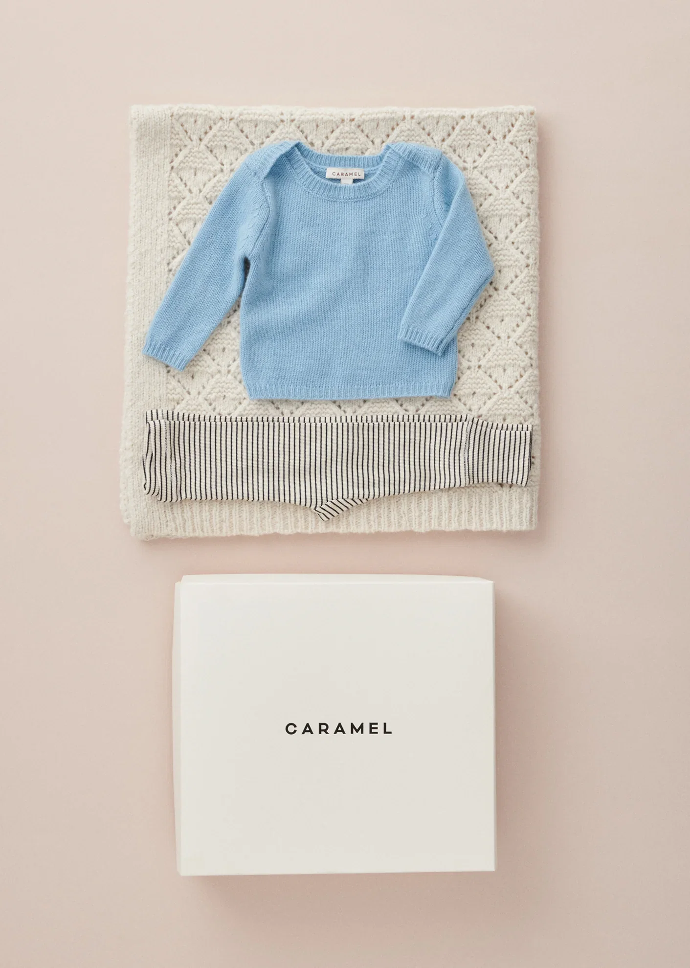 Image of GALLOWAY CASHMERE BABY JUMPER - PALE BLUE