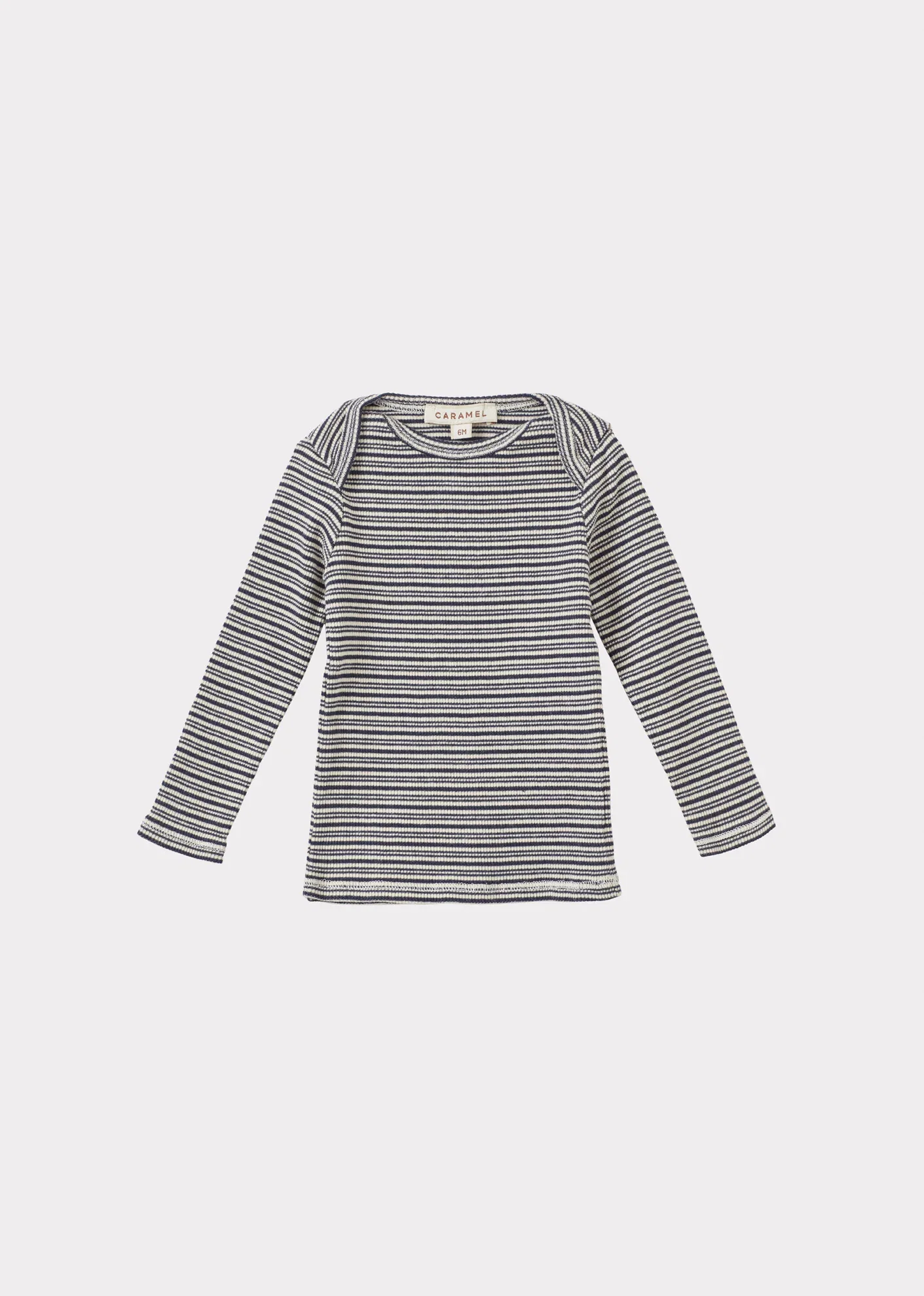 Image of KISHON BABY COTTON T-SHIRT - GREY/ECRU STRIPE