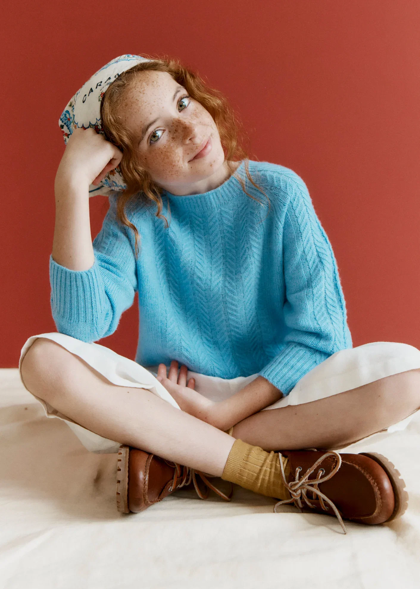 Image of SCOUT CHILDREN'S CASHMERE JUMPER - SKY BLUE