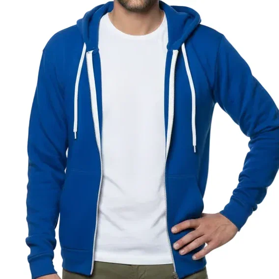 Image of The "Starter" Full Zip 50/50 Hoodie in Cobalt Blue