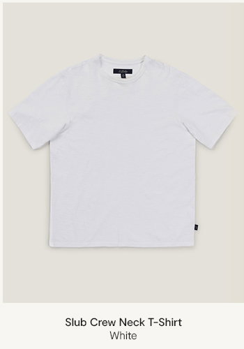 Slub Crew Neck White