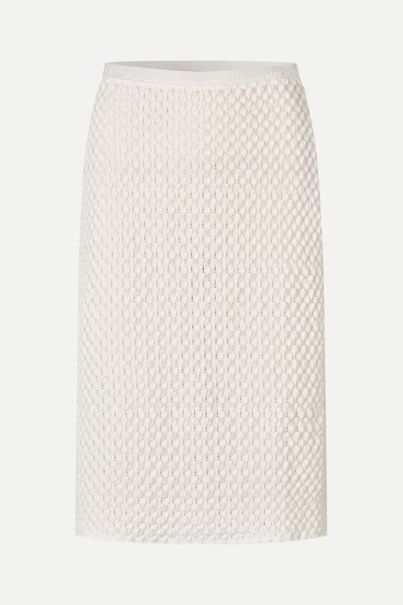 Pencil Elasticated Skirt - White Swan
